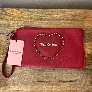 Juicy Couture Wristlet Cool Red Love Never Dies Heart Gold NEW